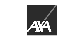 Logotipo en blanco y negro de AXA, compañía aseguradora colaboradora de Junyent Estudi Dental.