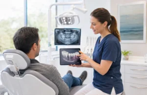 Ponerse implantes dentales sin dolor con una planificación clara y una explicación profesional en consulta dental