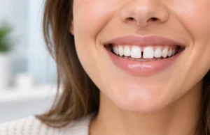 Tratamiento para diastemas explicado en una consulta dental con revisión de espacios entre dientes